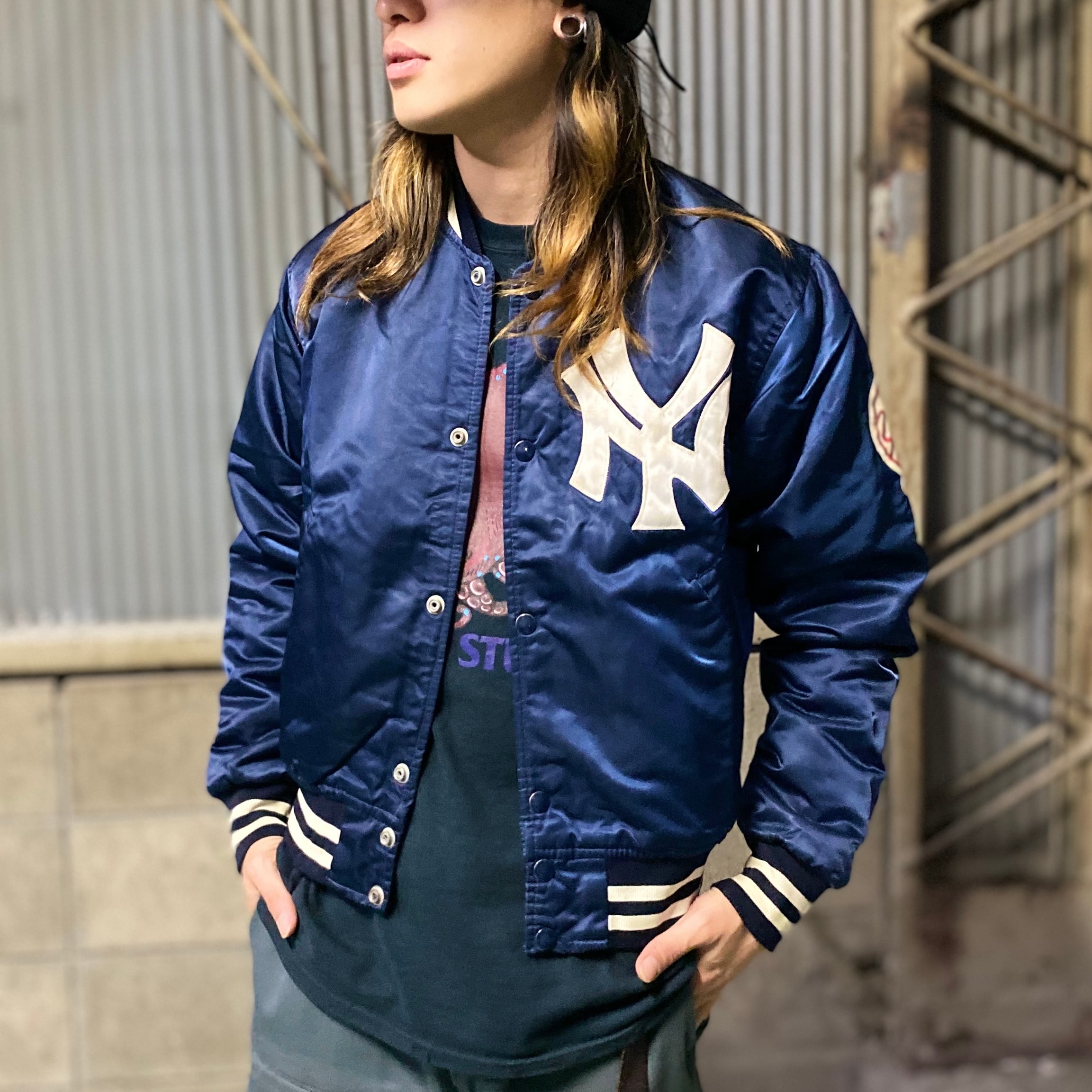 希少 90s ビンテージ STARTER Yankees スタジャン ナイロン bckediri