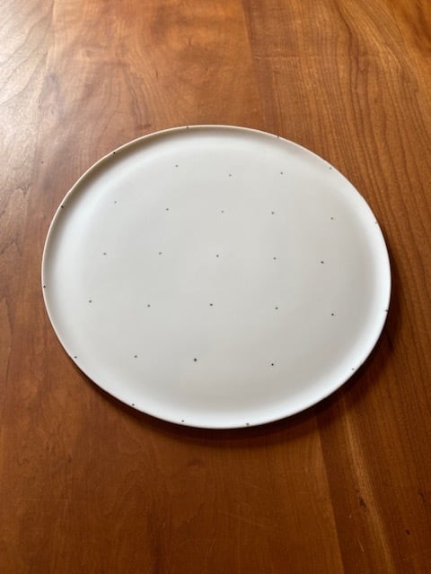 森岡希世子(磁) タタラ皿(ドット柄)24センチ