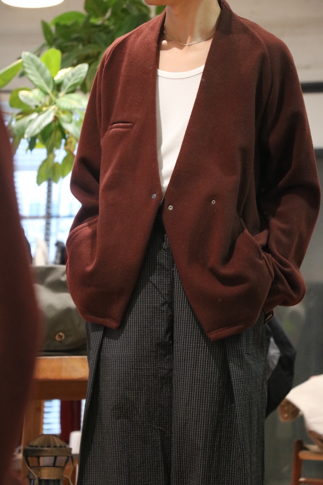 Ancellm  -W/CA NO COLLAR DOUBLE JACKET- / ANC-JK103 / アンセルム ウールカシミア ノーカラー ダブルジャケット