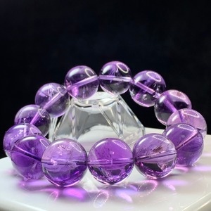 大玉☆超透明☆色合い美しいコントラストアメジスト・ブレスレット