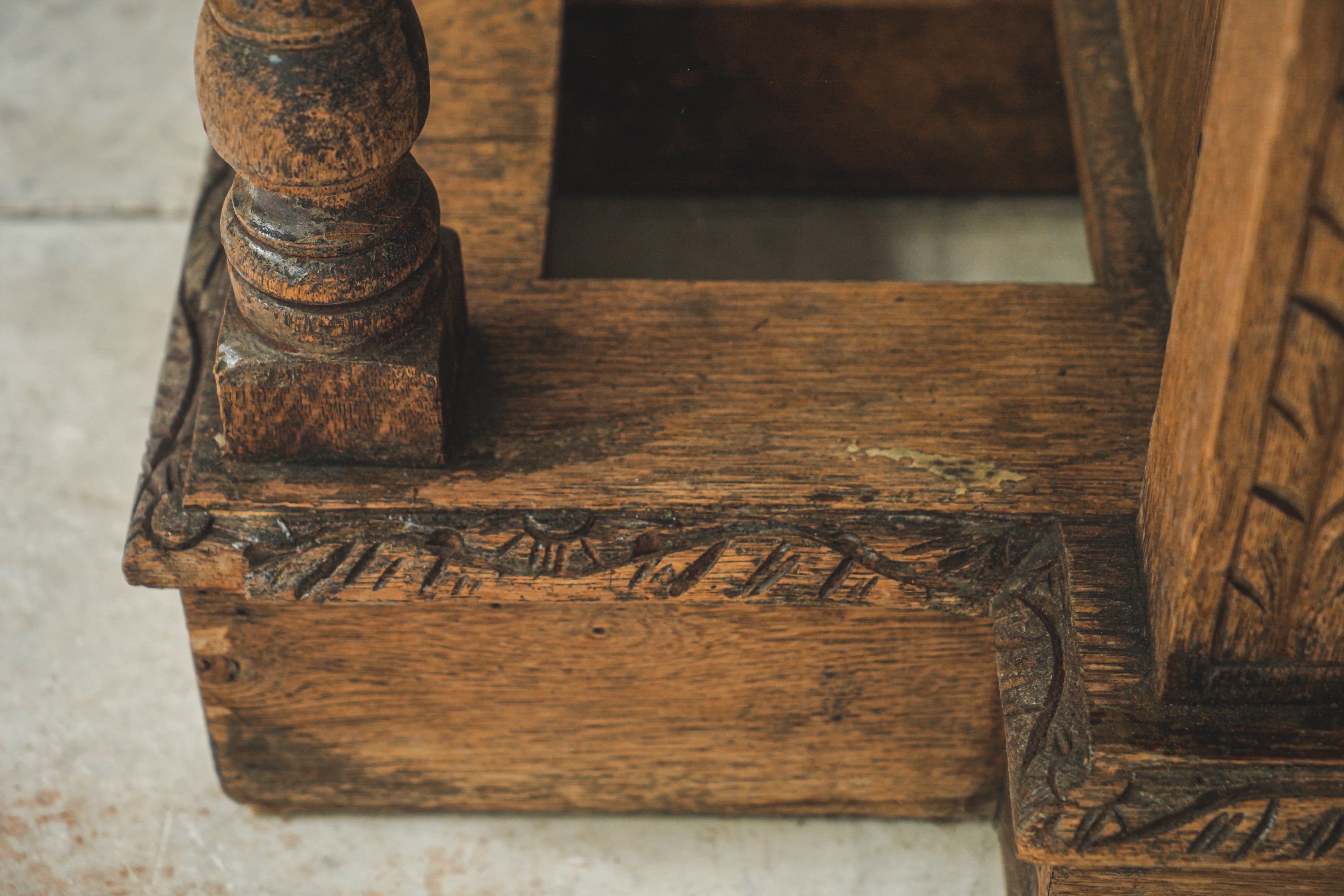 ミラー付きベンチ/ベンチ/ミラー/アンティーク家具/彫刻 | IWARE kagawa