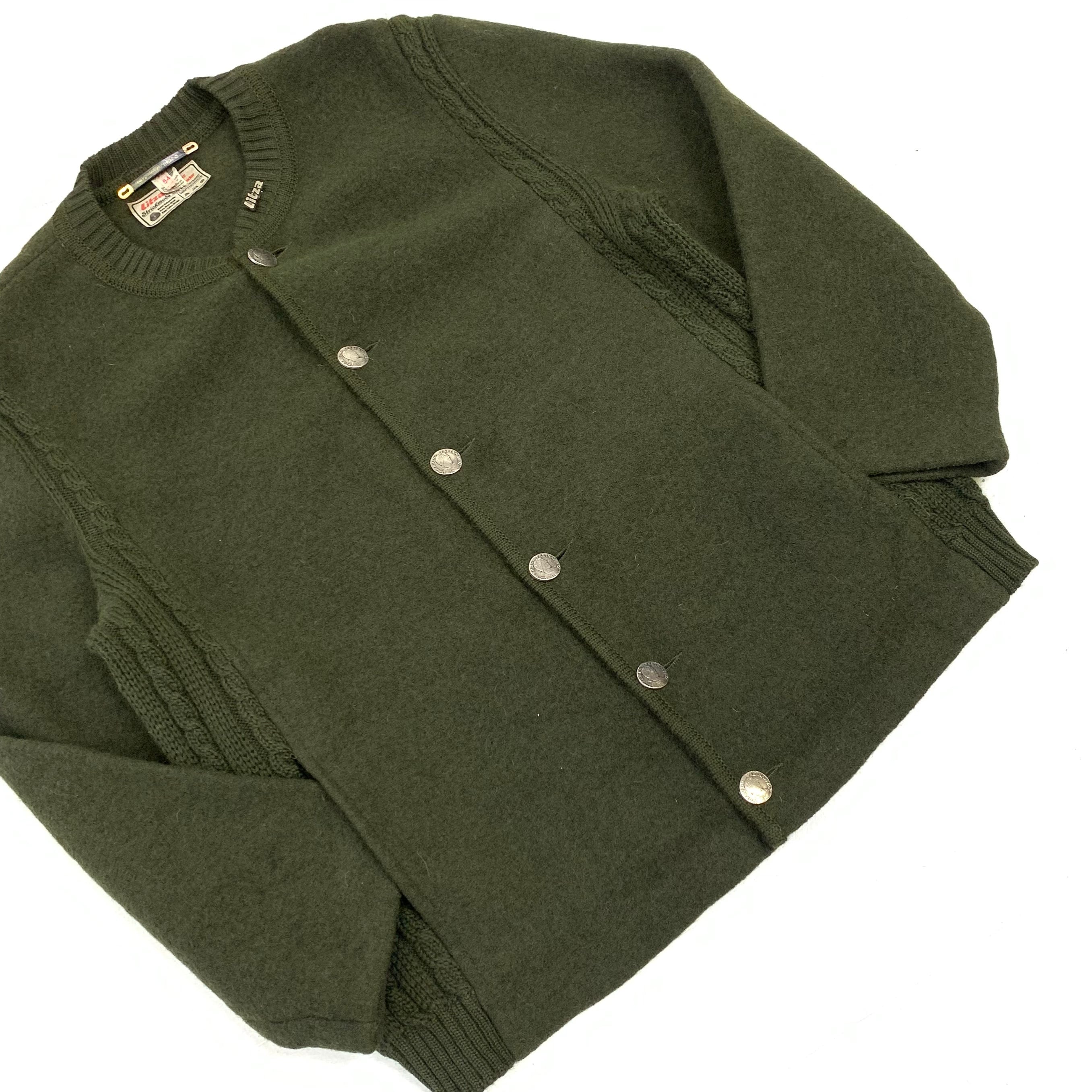 1970's boiled wool Tyrolean jacket made in W.Germany モスグリーン