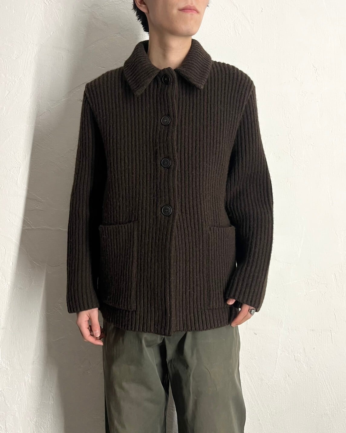 98AW A.P.C. Wool Rib Knit Blouson FRANCE製 | VOLAR