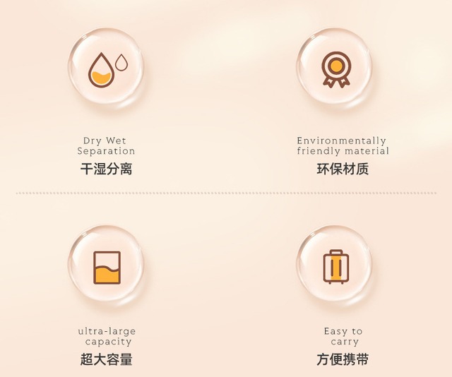 防水乾湿分離化粧ポーチ 大容量サイズ