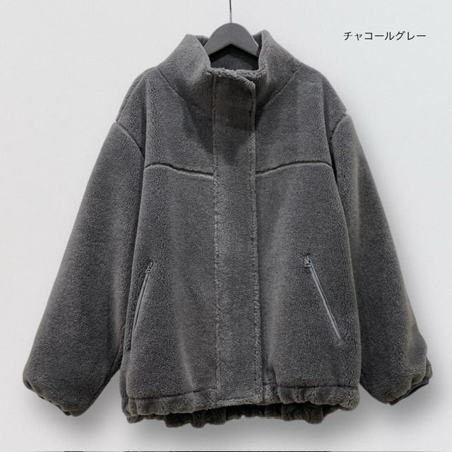 cafune wool blend boa stand jaket | CoCo Cuore