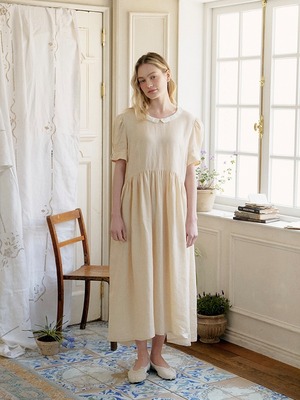 JAMMER｜Daisy collar dress - cream beige