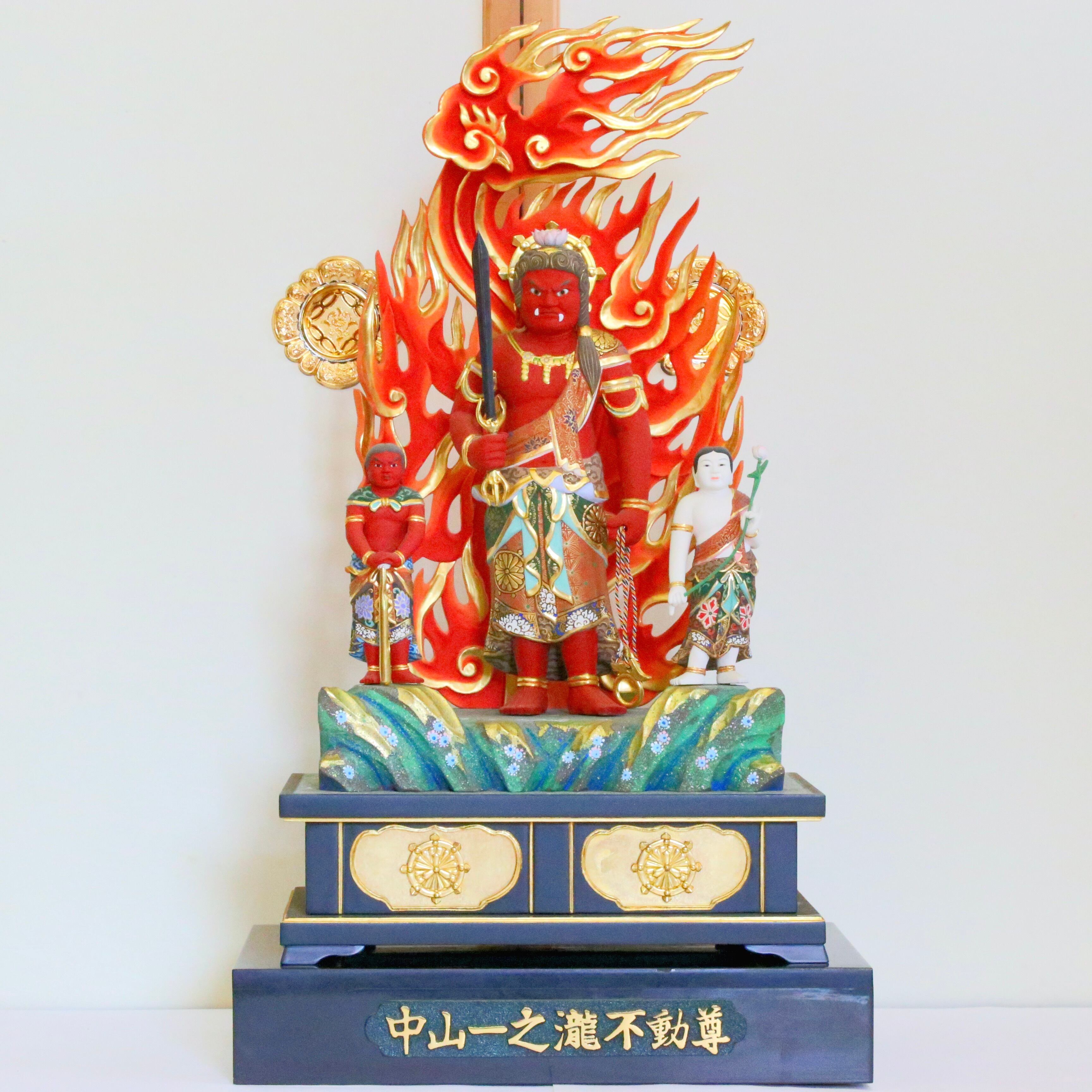 中山一之瀧赤不動尊 矜羯羅童子 制咜迦童子仏像【大型】《1体限定