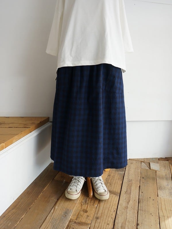 NATURAL LAUNDRY ライトタイプライター ギャザーポケットスカート