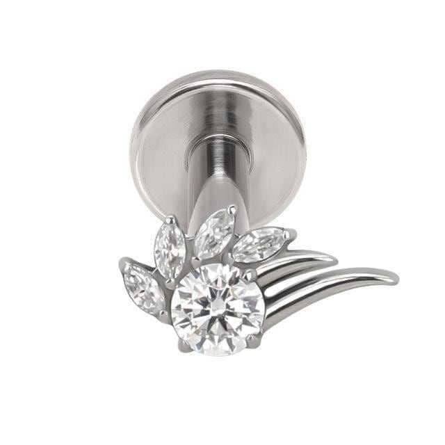 ボディピアス 18G 16G 14G CRYSTAL WING 羽根ピアス 金属アレルギー