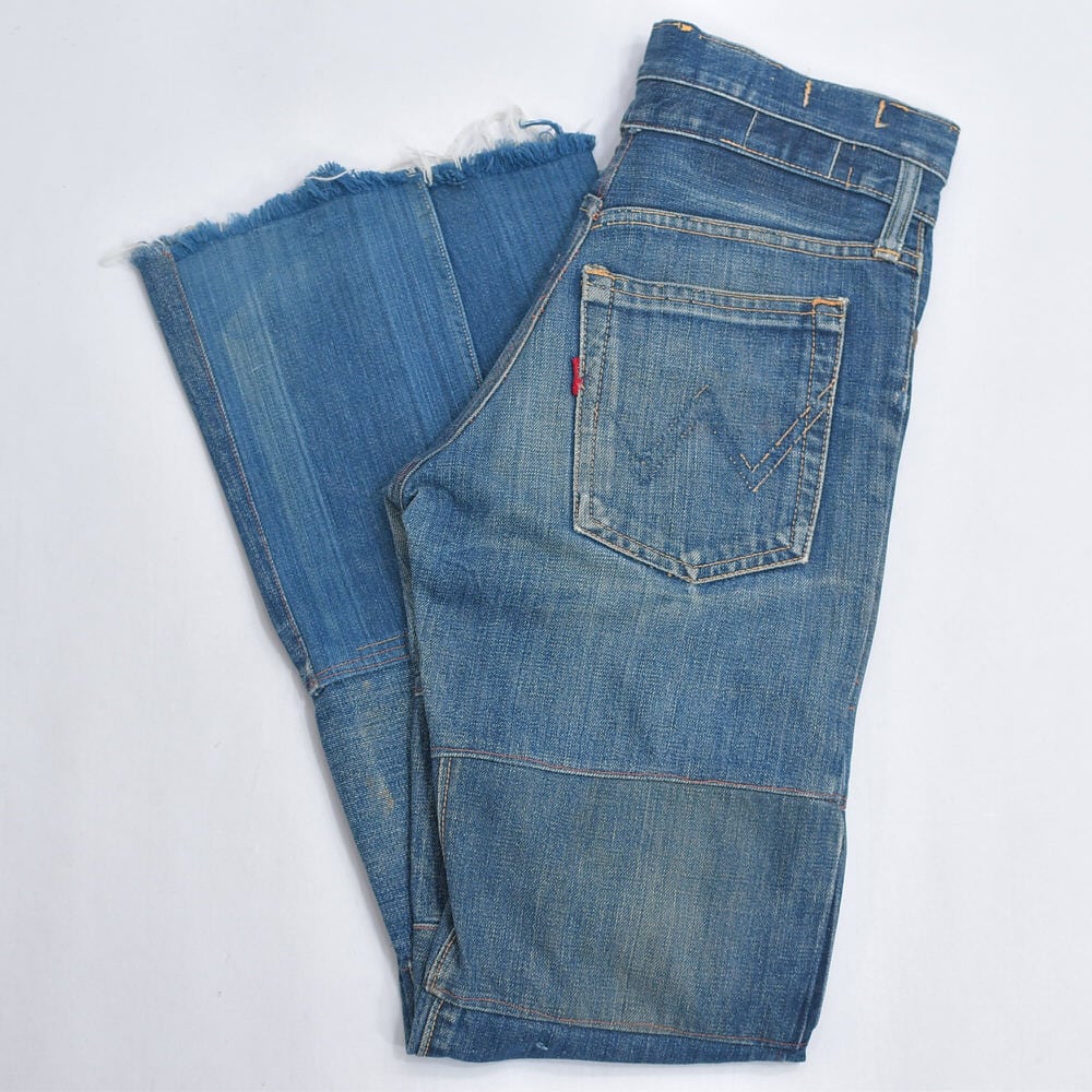 JOURNAL STANDARD パッチワーク ビンテージ加工デニム ツナギ Remake ツギハギ パッチワーク デザイン フレアカット ジーンズ デニム