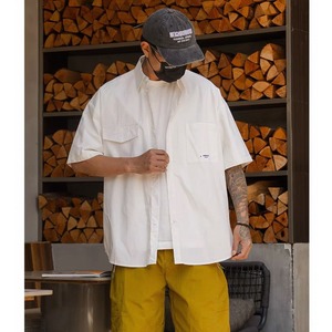 Flap pocket logo tag shirt 1445