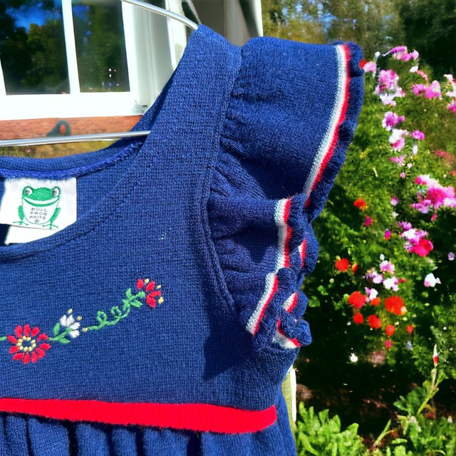 【KIDS】flower knit one-piece/tunic size2T