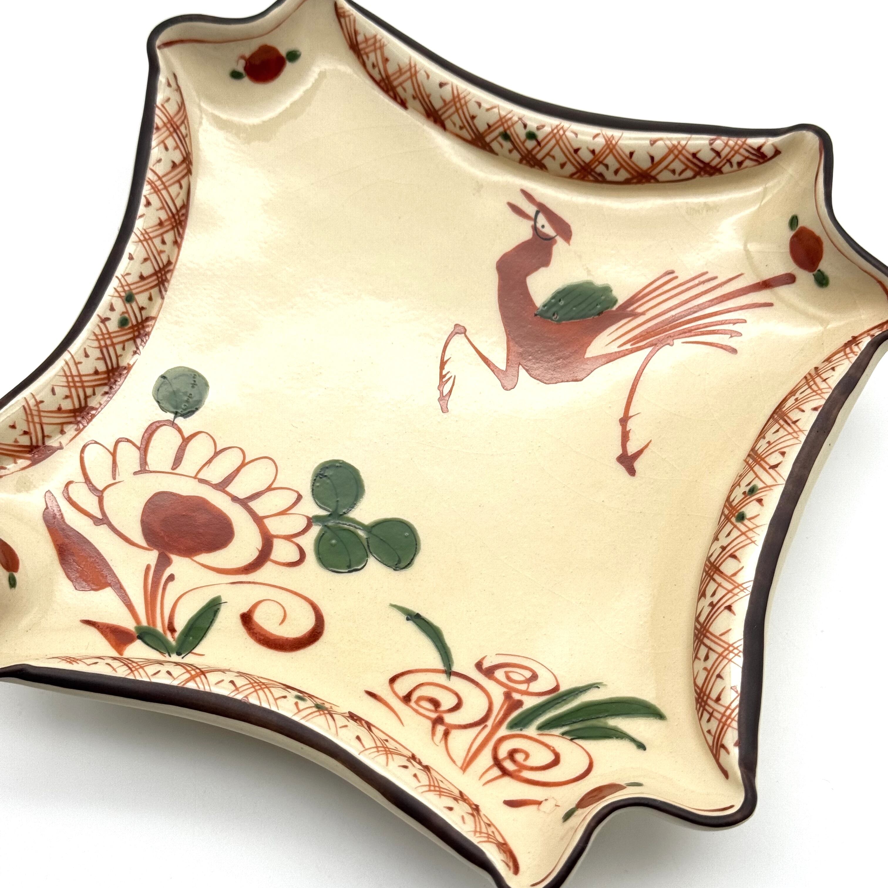 SALE】古赤絵花鳥絵 正角隅切皿 (アウトレット) | 24to3［西富陶磁器