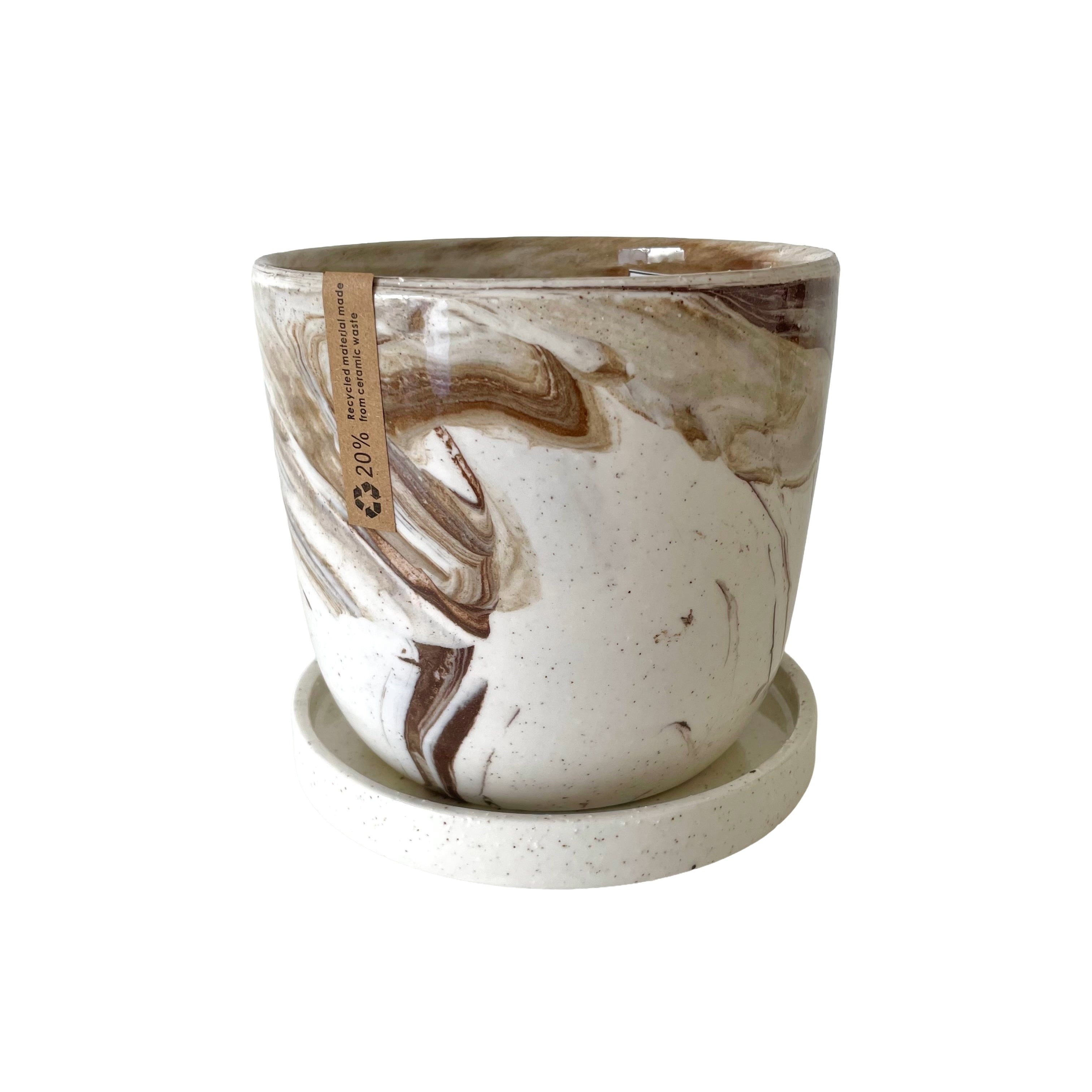 Terra Marble Recycled Planter Φ15.5cm×h15.5cm マーブル 陶器 植木鉢