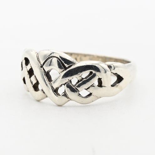 Cutting Out Celtic Knot Design Open Work Ring #9.5 / Denmark