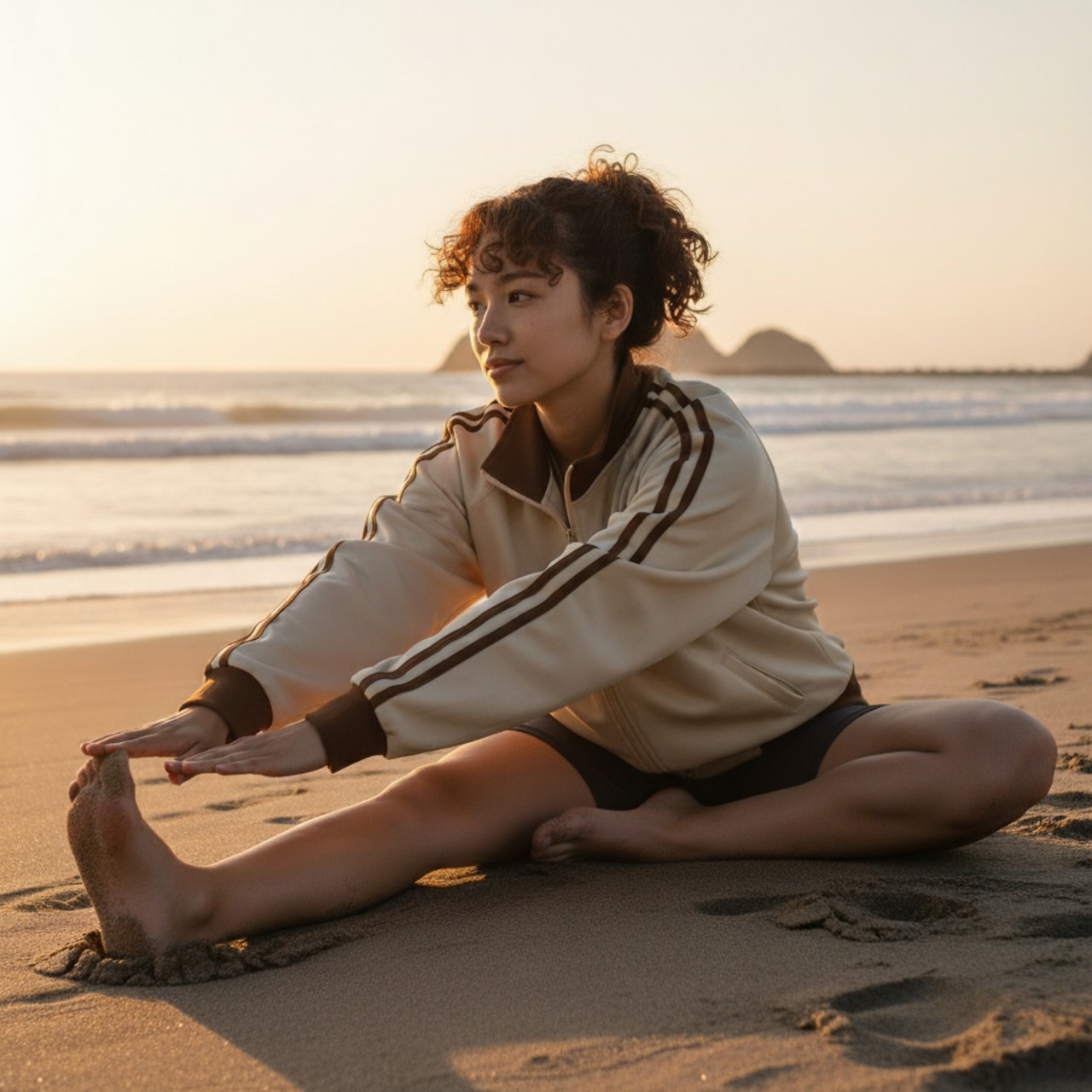 Flag of Diver-スムース ラグランスリーブ トラック ジャケット(サンドベージュ) - 8