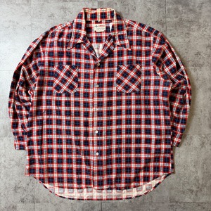 70's〜 COMPASS Printed Flannel Shirt 70年代 プリネル プリントフランネルシャツ ヴィンテージ ビンテージ  TT2026-0042