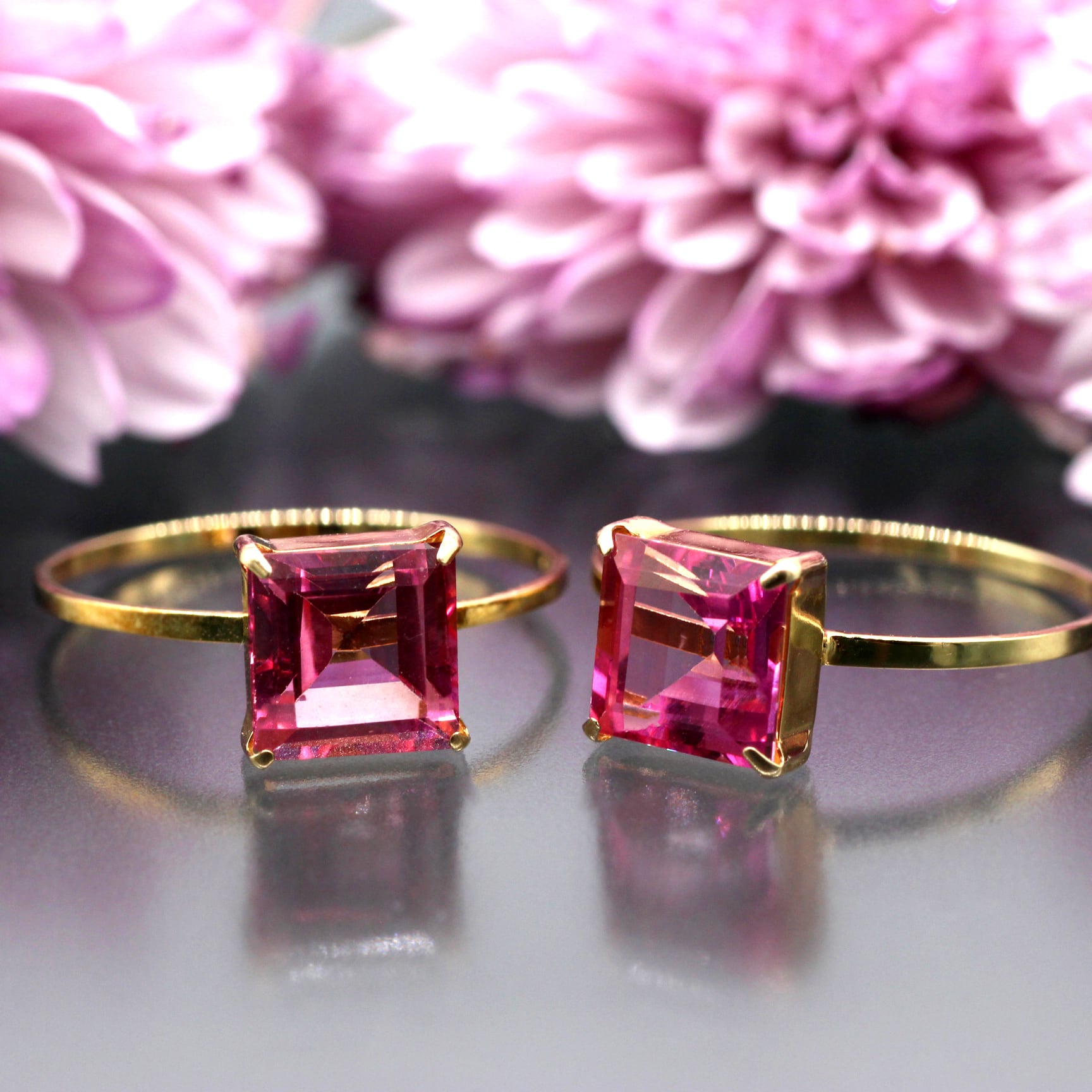 大粒ピンクトパーズ リング13.5号 Silver925×18KGP 2.18ct &frasl;2.02ct