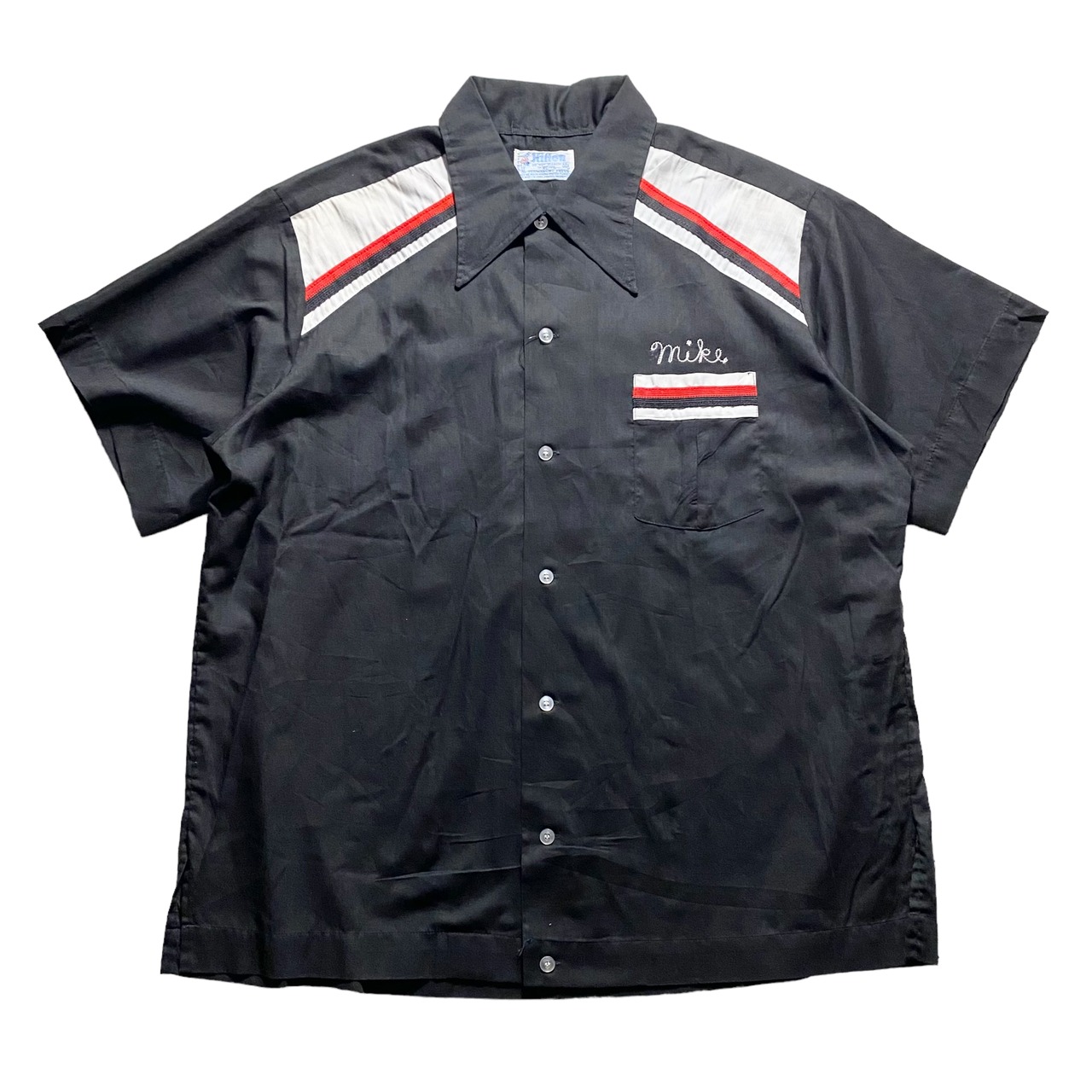 vintage 1970’s HILTON black bowling shirt