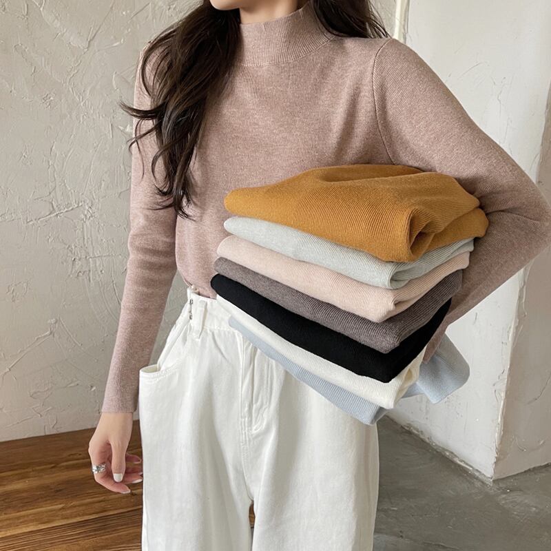 カラーシャツ スプリングオータム薄手スリムセーター 春物 秋物 試着室62223491712