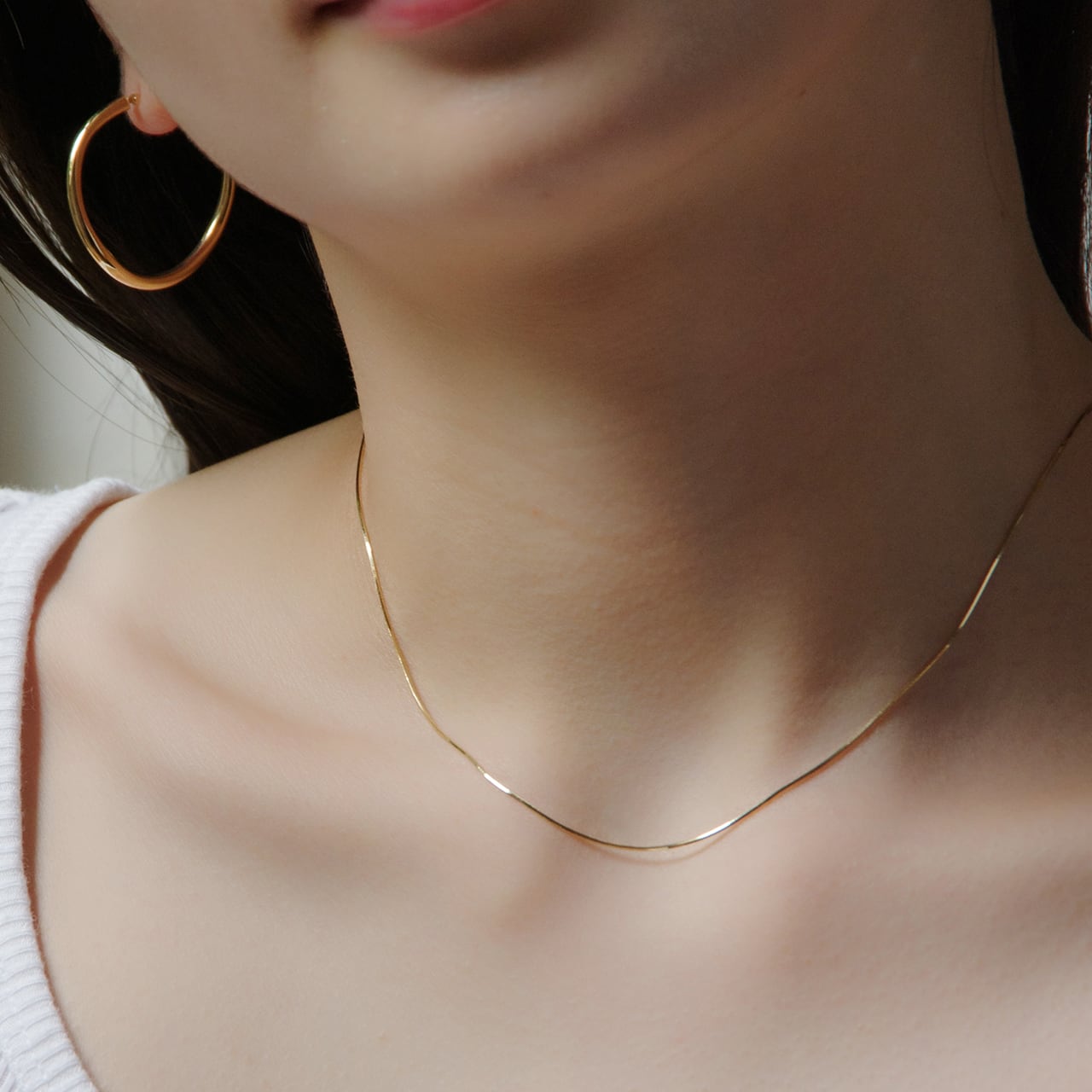 K18イエローゴールド コンパクトチェーンネックレス 38cm 【MKY0103N1