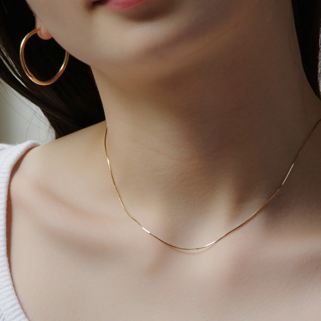 K18イエローゴールド コンパクトチェーンネックレス 38cm 【MKY0103N1】