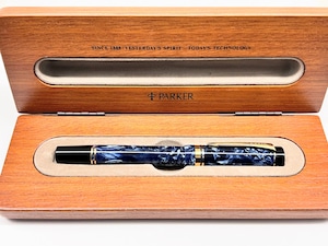 '90s　パーカー デュオフォールド マーブルブルー インターナショナル 旧　PARKER Duofold International　（細字）　18K　　　　　02423