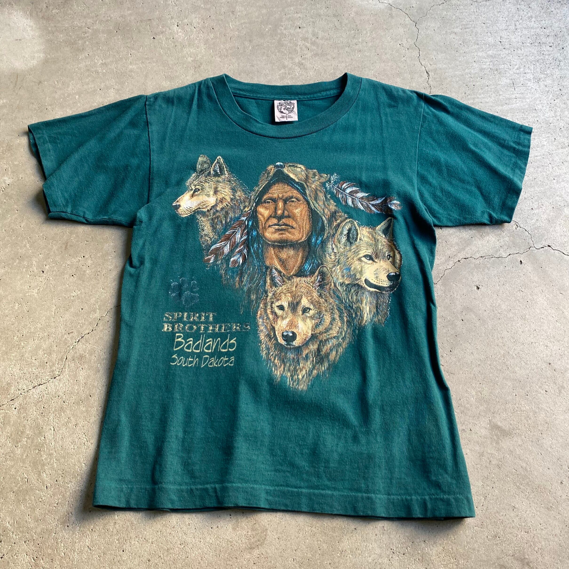 90s Vintage ROCK EAGLE Tシャツ 狼 両面プリト USA製