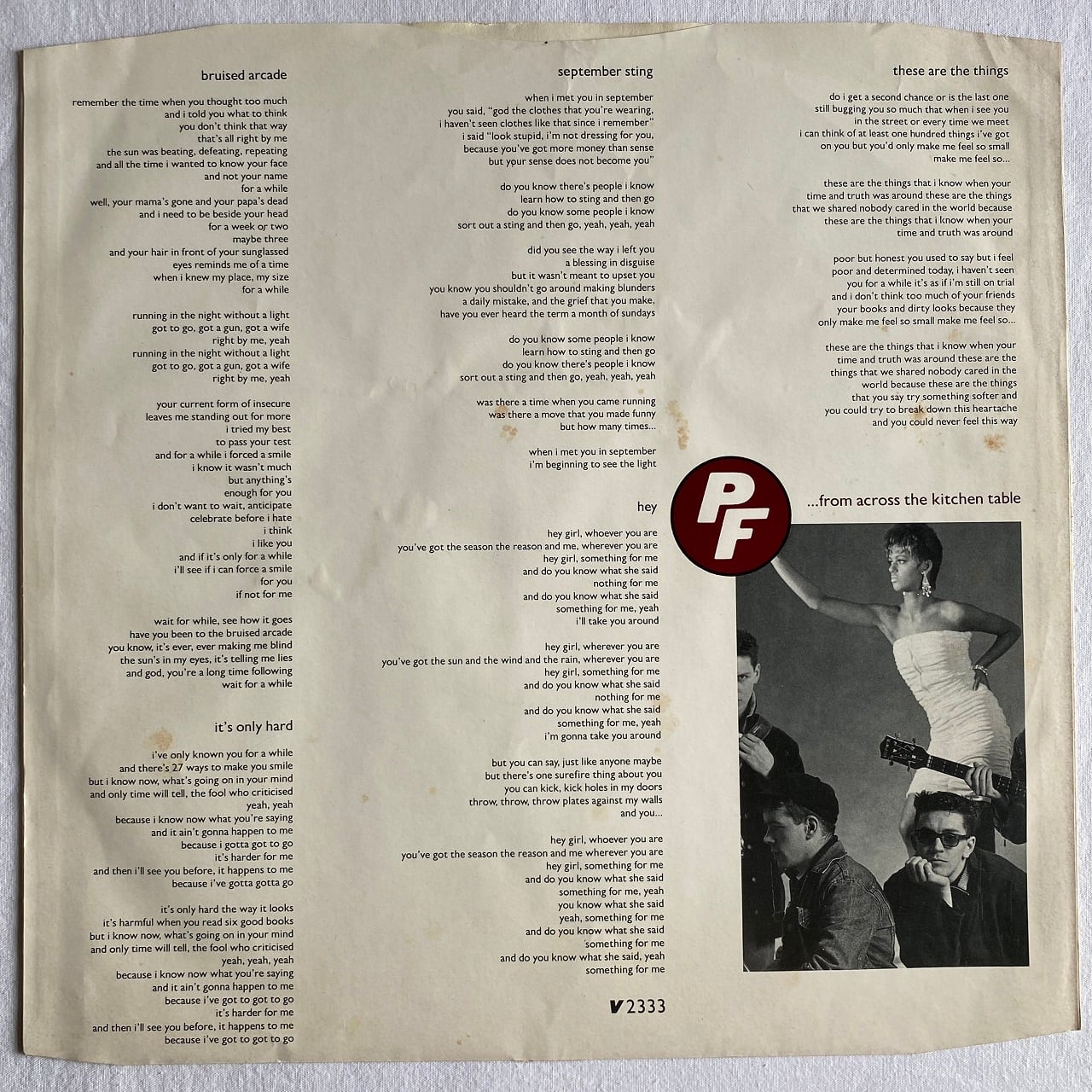 LP】The Pale Fountains –  From Across The Kitchen Table