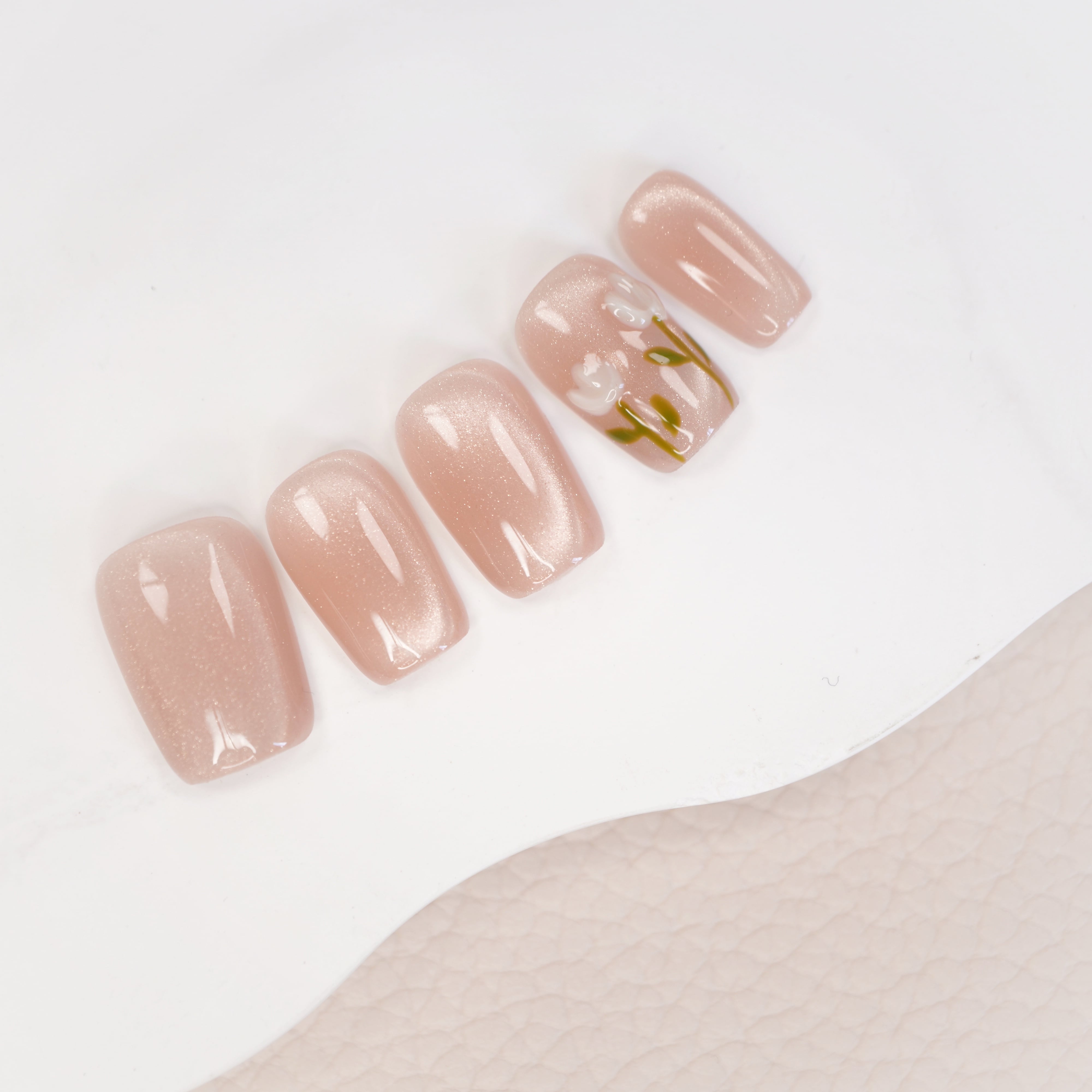 #318 ショート スクエア/NZ012 繰り返し使えるネイルチップ