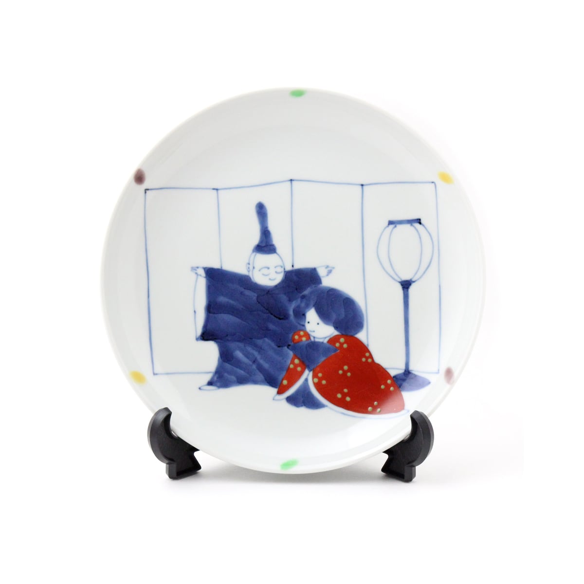 名入れ子供食器 染錦ひなまつり7寸丸皿桃の節句 ひな人形 | 福珠窯