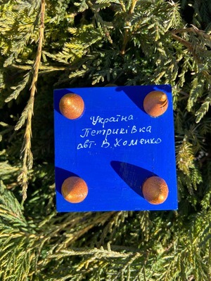 ペトリキフカ塗り　木製ジュエリーボックス（ホメンコ作）　小物入れ