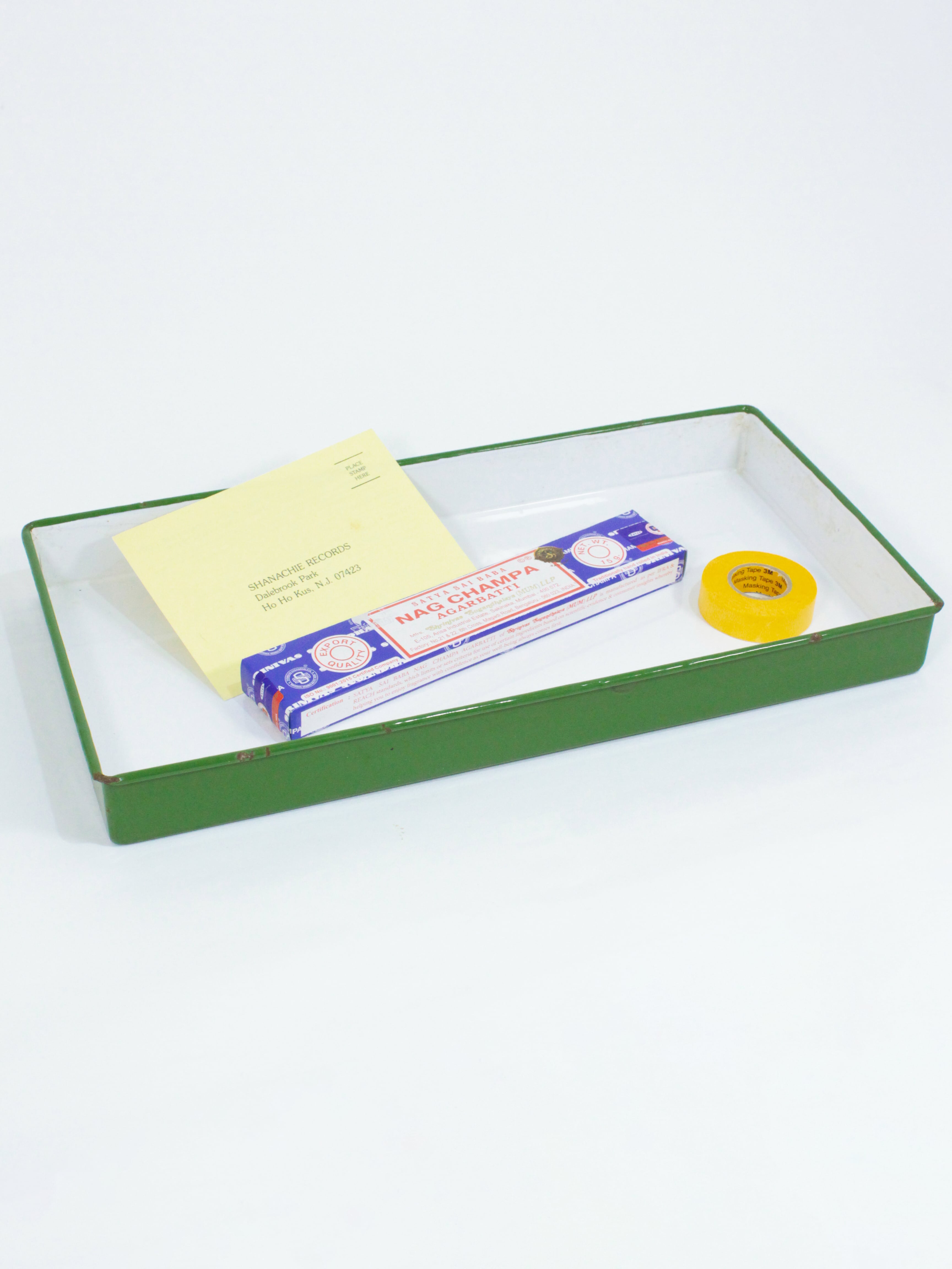 Green Enamel Utility Tray