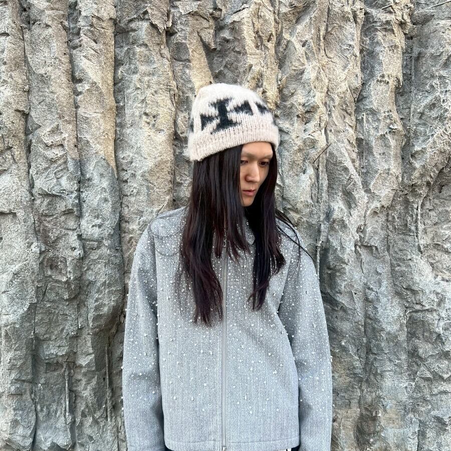 ASKYURSELF】BRUSHED CROSS BEANIE | AYIN