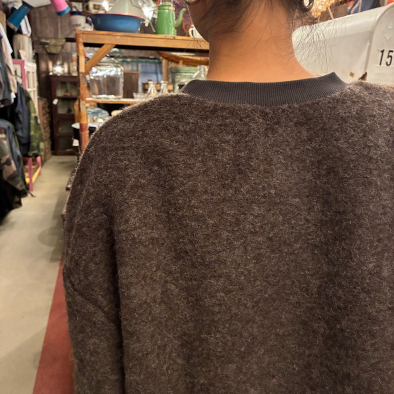 UNIVERSAL TISSU　ユニバーサルティシュ　ウールシャギー プルオーバー　ブラウン　茶色　トップス　ニット　スエット　ジャージー素材　日本製