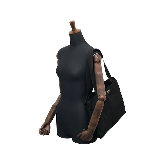 PRADA プラダ ハンドバッグ ブラック トライアングルロゴ ナイロン トートバッグ vintage ヴィンテージ オールド 5dvjjb