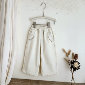 【予約商品】[100-140cm] embroidery flower pants