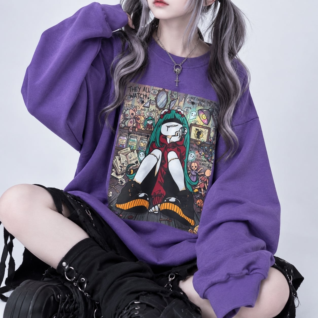 PURPLE BIG PULLOVER【DARK WORLD】 | NIER CLOTHING