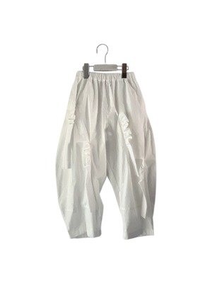 FULLY EMBROIDERED FRILL PANTS col.WHTE / F2
