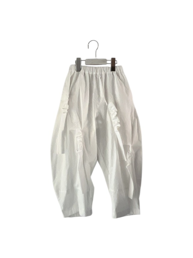 FULLY EMBROIDERED FRILL PANTS col.WHTE / F2