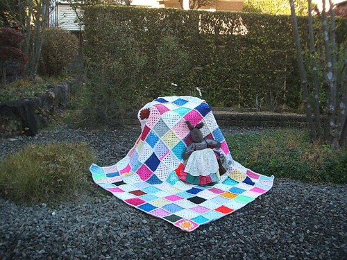 english vintage blue color crochet  　イギリス　ヴィンテージ　クロッシュ　ブルー