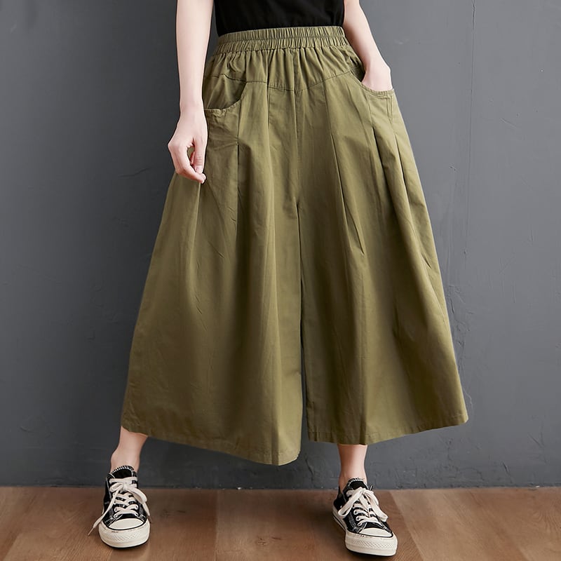 9分丈 ハイウエスト ワイドパンツ レディース パンツ ボトムス