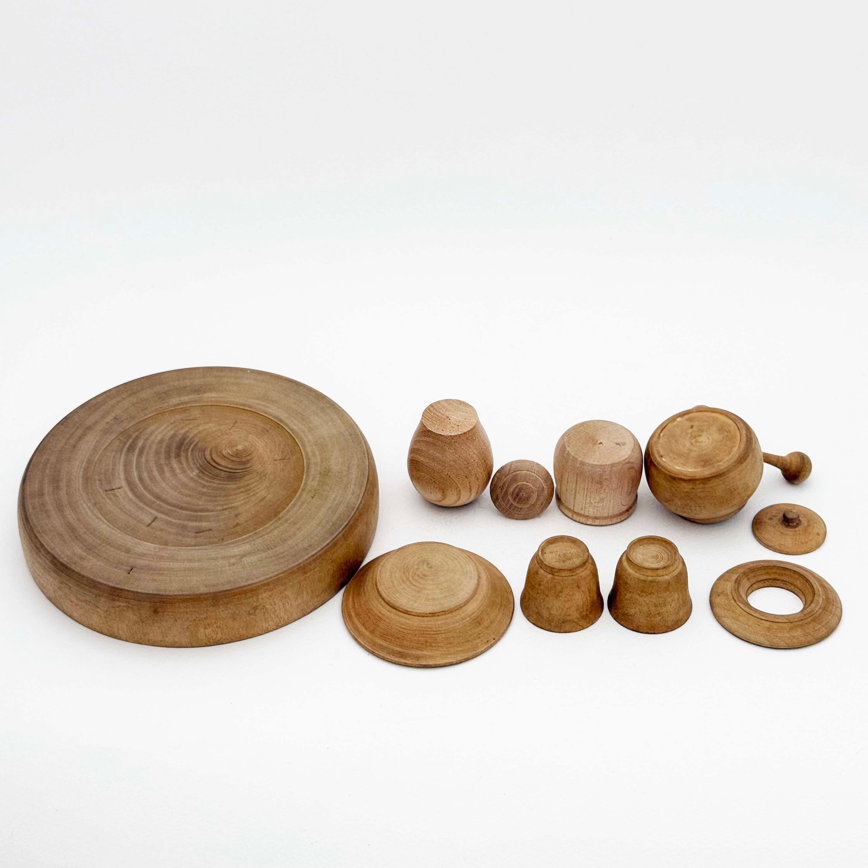 木地玩具 ミニチュアままごとセット（お盆付 大）