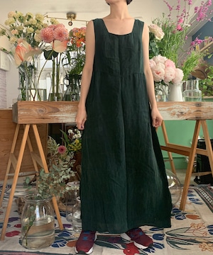 Moss green sleeveless dress