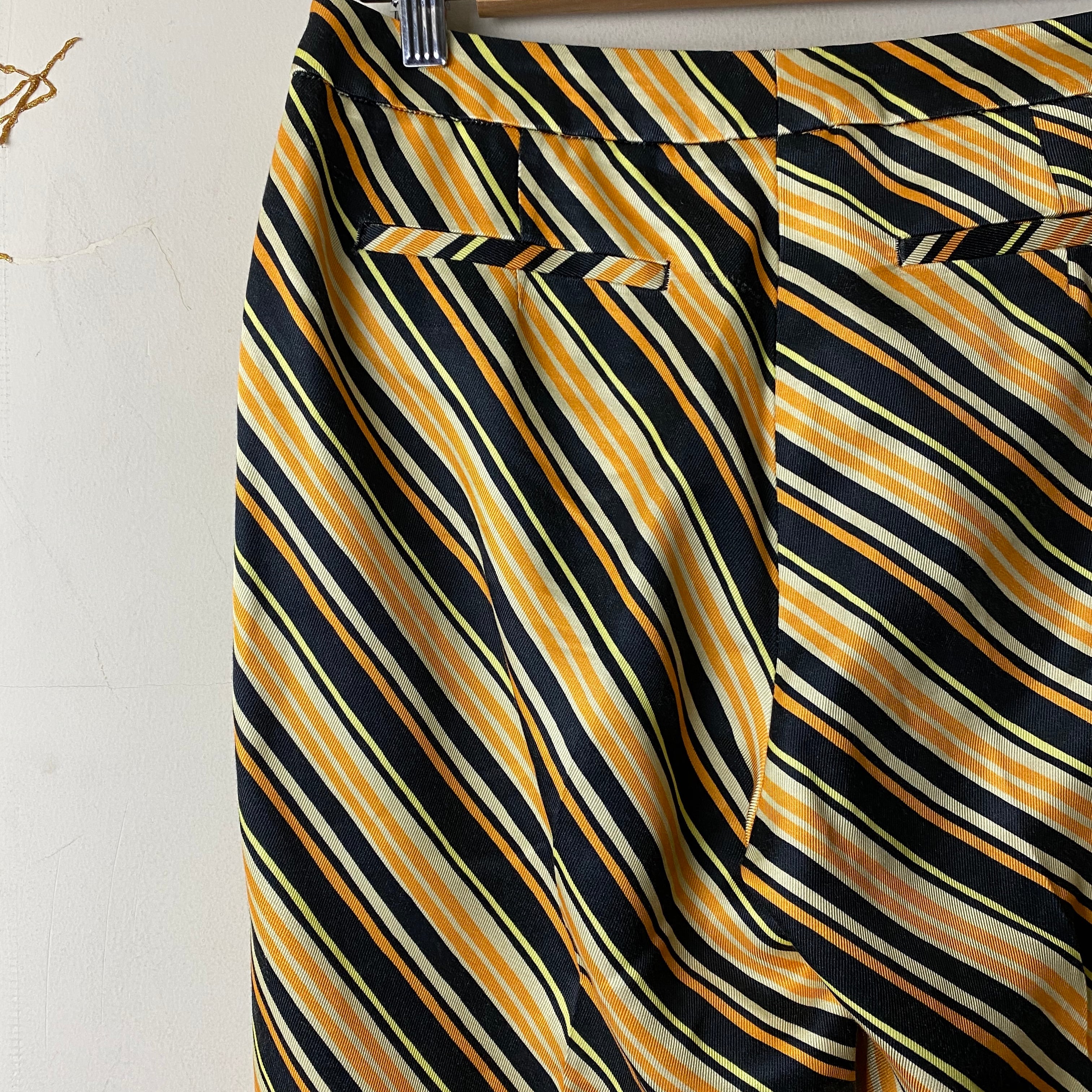 DRIES VAN NOTEN tiger color stripe rayon pants | NOIR ONLINE