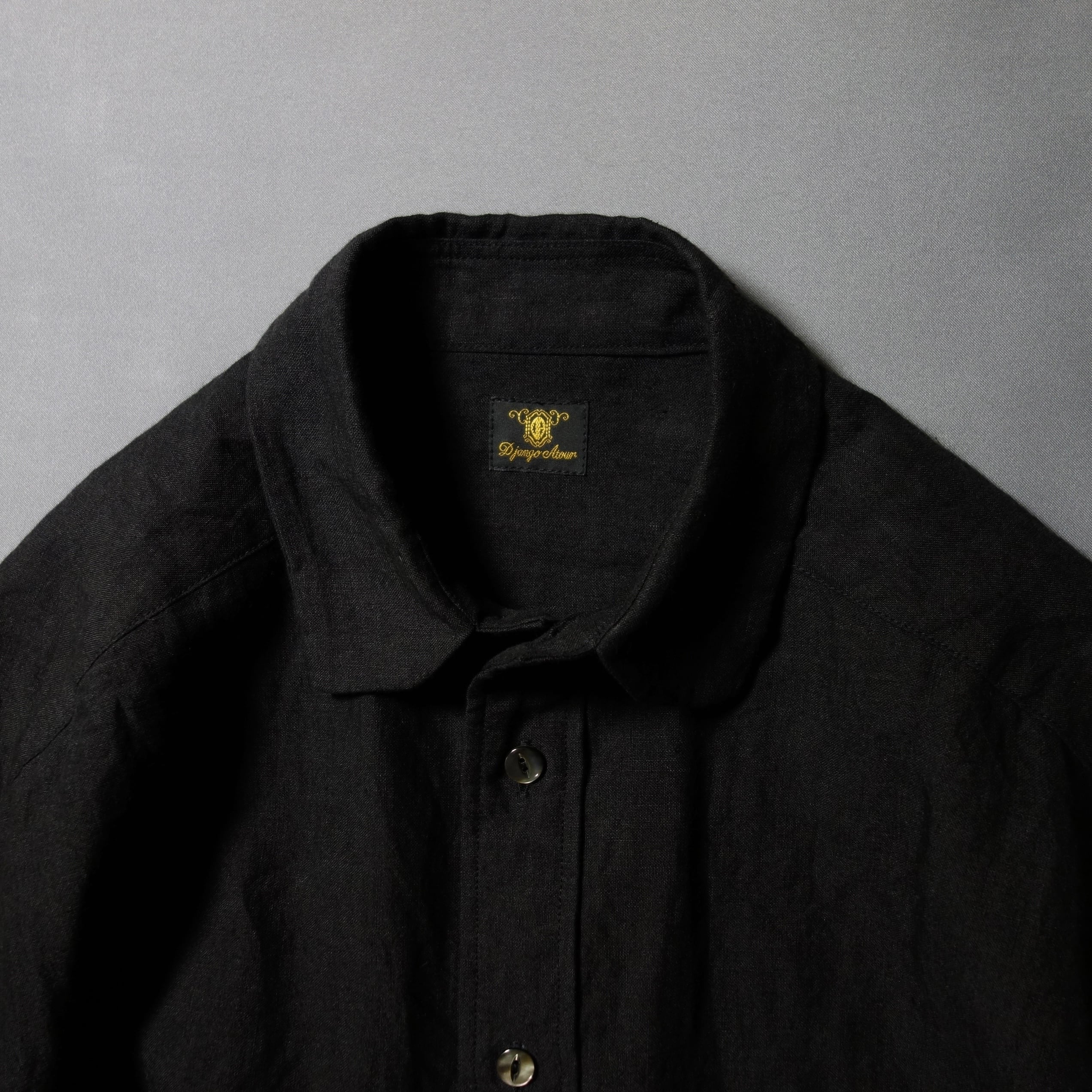 classic venezia linen shirt / black