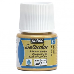 【在庫処分】ぺべオ(Pebeo) 布用絵具 濃色生地にも描ける セタカラー不透明シマー色 45ml リッチゴールド 62