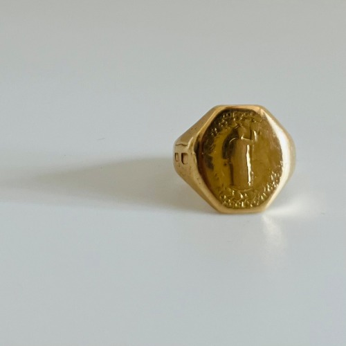 vintage Tiffany ヴィンテージティファニー14k Yellow gold signet ring シグネットリング size10.5号