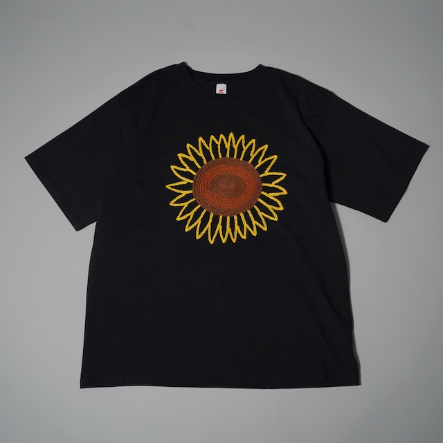 CC"SUNFLOWER"HANDEMBROIDERY S/STEE - BLACK-