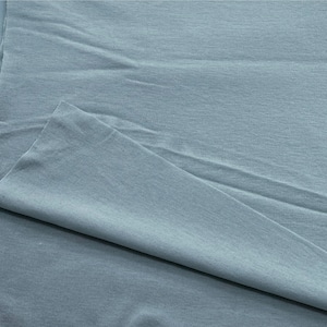 ★NN198◆3m◆綿100%薄手ソフトフライスニット生地◆ライトサックス